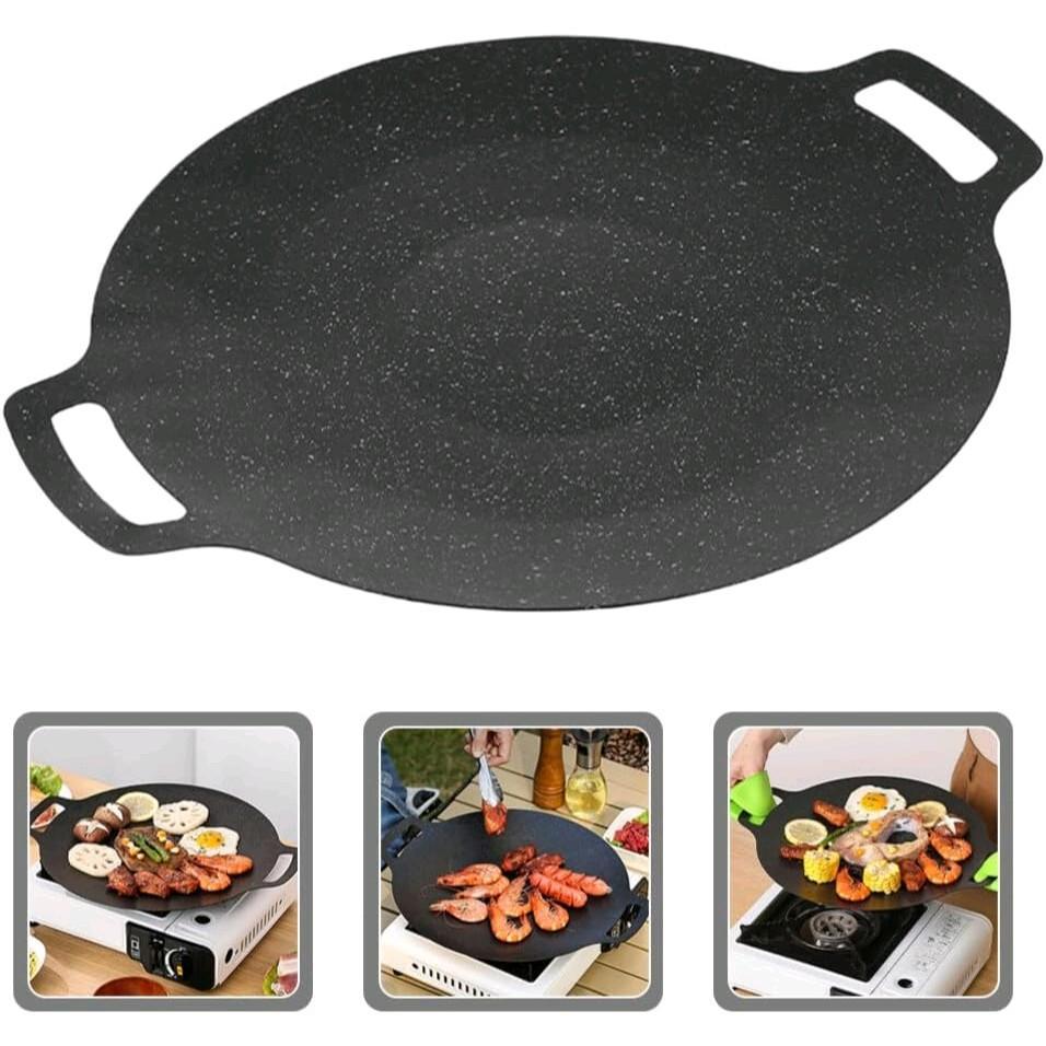 BBQ Griddle Grill Pan non-stick Barbecue Pan suitable for induction cooker Stone Baking Pan 30CM/34CM/38CM