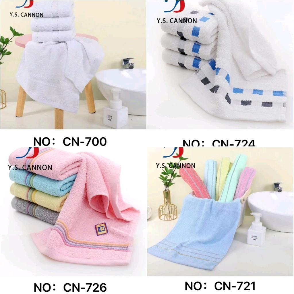 RANDOM DESIGN HAND TOWEL SET OF 12 BY CANNON, CHOICE OF COLOR OR WHITE, PACKED IN A SPER CASE