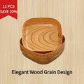 Istilong Wood Print Plastic Plate – Hindi Nababasag na Pinggan