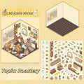 3D Cartoon Stickers Set - Cute Roastery & Canteen Style | Journal & Scrapbook Decor | Waterproof Vinyl Decals