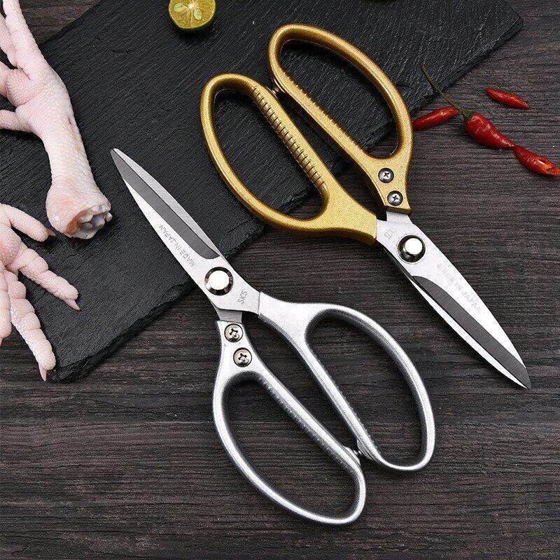 Sk5Japan Tunay na Imported na Gunting sa Kusina mula sa Japan SK5 Bakal 21.5CM Gintong Hawakan Pinakamahusay na Kalidad para sa Buto Steak Manok