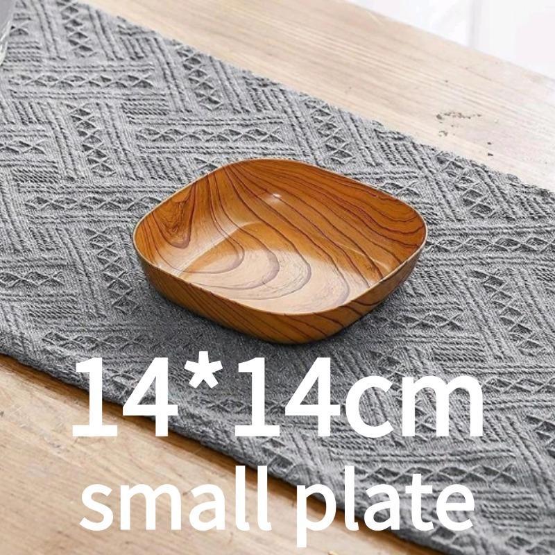 Stylish Wood Print Plastic Plate – Shatterproof Dinnerware