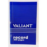 VALIANT Record Book | Premium Hardcover Notebook (200/300/500 Pages) – Durable Office & School Journal
