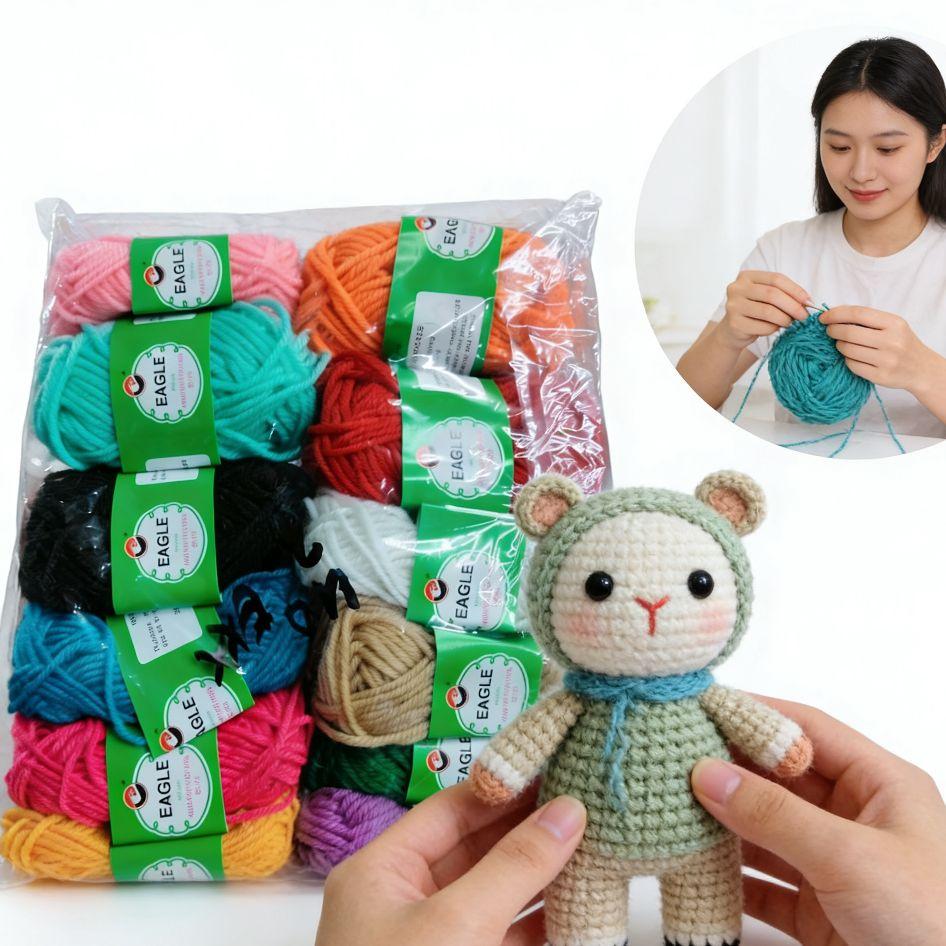 EAGLE Sinulid na Sari-saring Kulay 1Pack Malambot na Acrylic Crochet Knitting Yarn DIY Craft Textile Supplies Best Seller PH