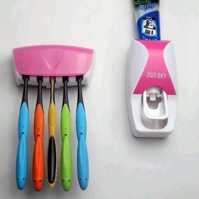 Toothbrush holder and electric toothpaste dispenser Plastic