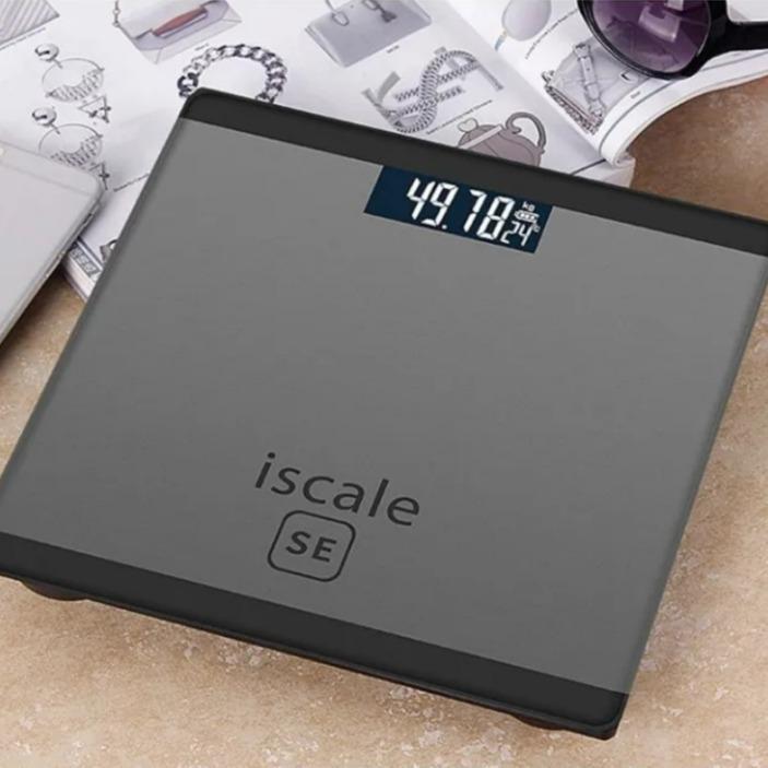Smilee Iscale – Electronic Weighing Scale with LCD Screen, 180KG Max, Stylish Glass Design