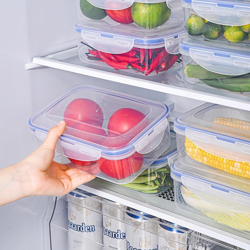 3-PCS Plastic Storage Containers for Food Lunch Bento Box Kids School Dinnerware Set