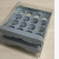 32 Grid Egg Organizer Gray 1PC - Refrigerator Egg Storage Box with Lid