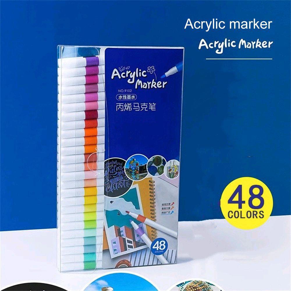 60-Color Acrylic Marker Set for Kids & Artists - Non-Toxic, Washable, Vibrant Colors | Perfect for Drawing, Painting, DIY Crafts (Multi-Surface Use)