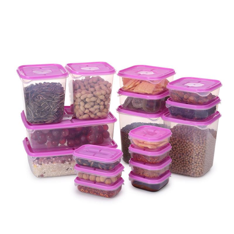 17pcs set refrigerator tupperware kitchen plastic container food storage box