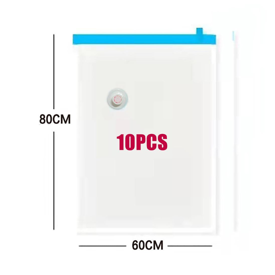 10pcs Vacuum Storage Bags Reusable Vacuum Storage Plastic Bags Compression Seal Bags Sealed Vacuum Storage Bags for Travel Storage Space Saver For Clothes, Quilts, Sweaters, Quilts, Dresses, Bedding Organiser Hand Pump