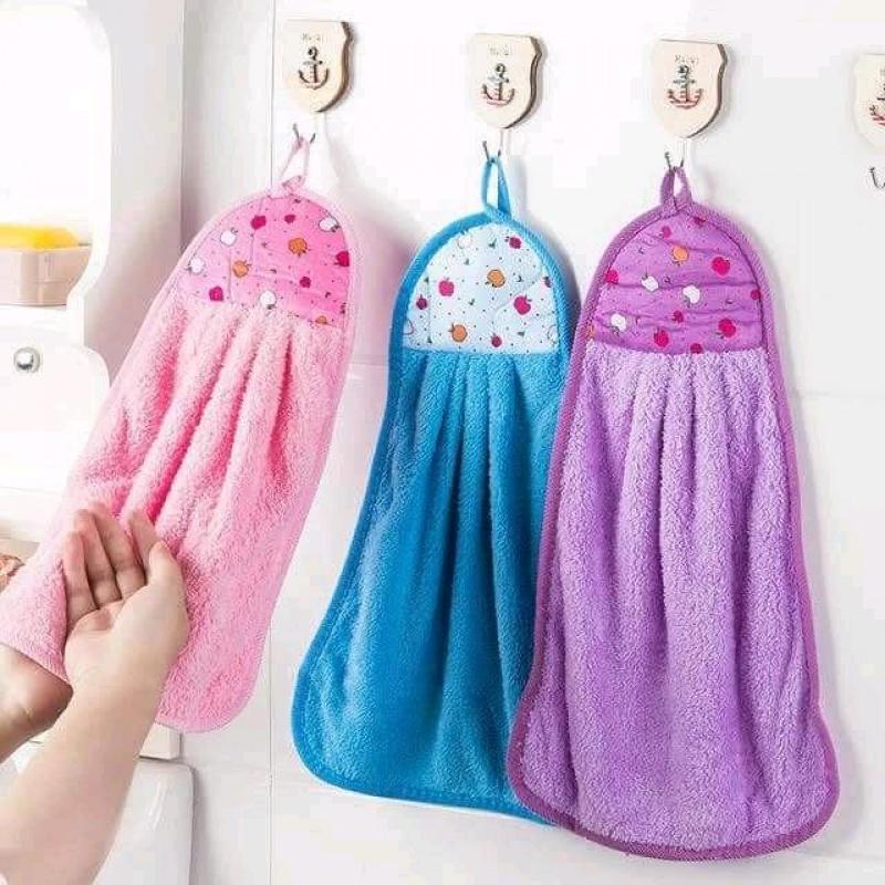 12PCS Microfiber Hand Towel Kitchen and Bathroom Soft Hand Towel Refrigerator Hanging Hangable Absorbent Cleaning