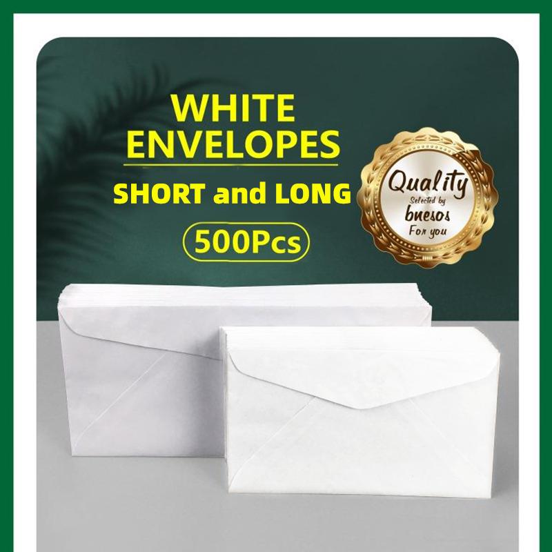 【WHOLESALE PRICE】500PCS White Envelopes ✨ Long & Short Sizes | Perfect for Business, Mailing & Events | Cash on Delivery (COD)