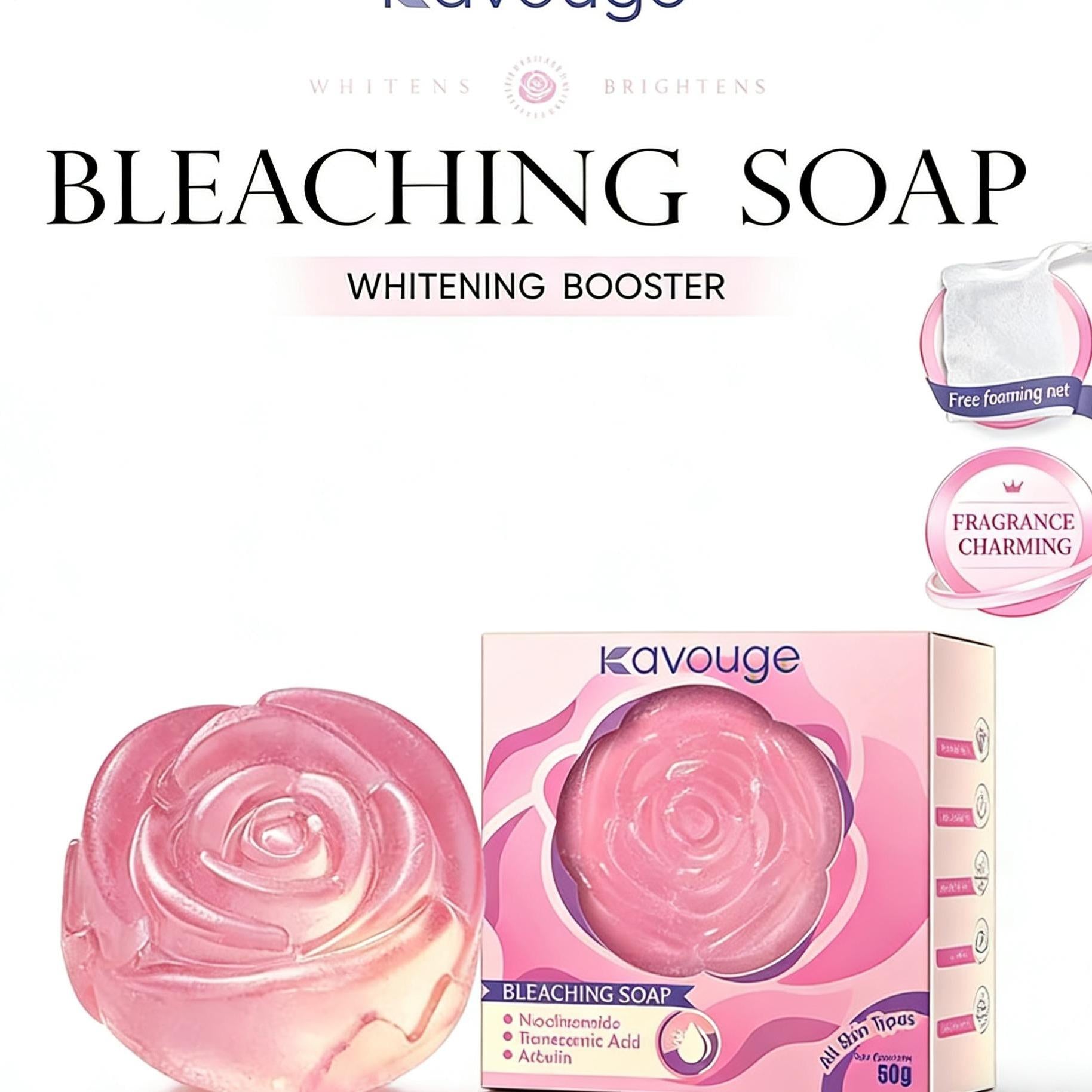 Kavouge Bleaching Soap Whitening Booster Niacinamide Face&Body Care Cleaning Arbutin LicoriceExtract