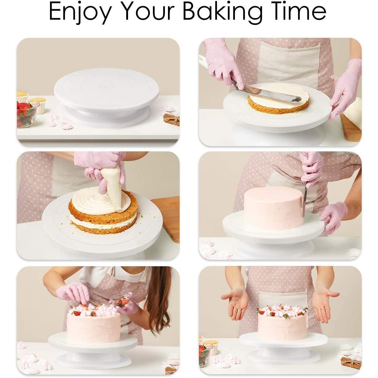 【BUY 1 TAKE 1】 Home Zania 28cm 360 Rotating Cake Turntable Anti-Skid Baking Platform Cake Decorating Tool