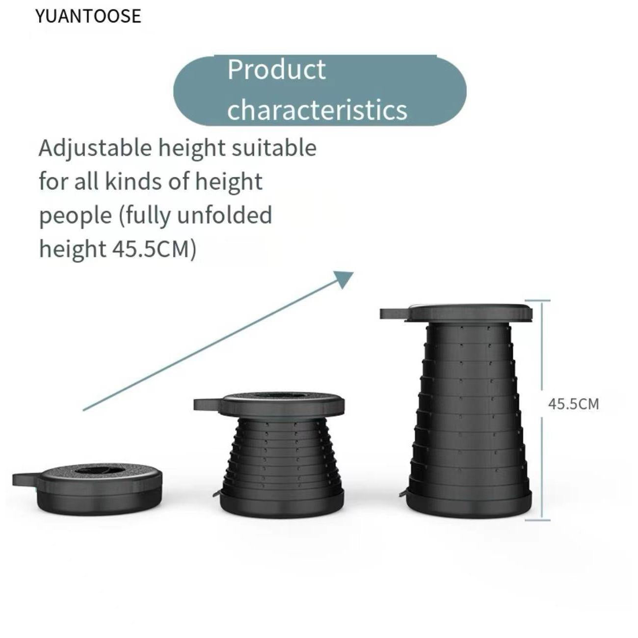 Fishing chair Retractable Folding stool Adjustable Portable Outdoor Travel Household plastic small stool Camping Retractable Stool Portable Lightweight Folding Stools