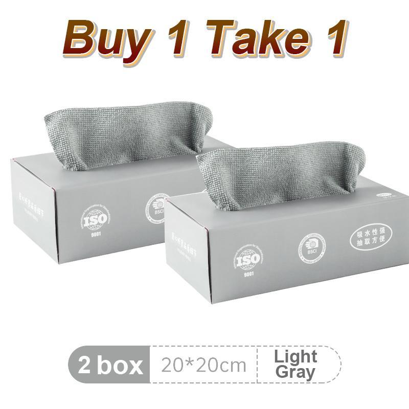 【Buy 1 Take 1】Kitchen Microfiber Towel With Box Extractable Household Reusable Super Absorbent Cleaning Dish Cloth Wash Cloth