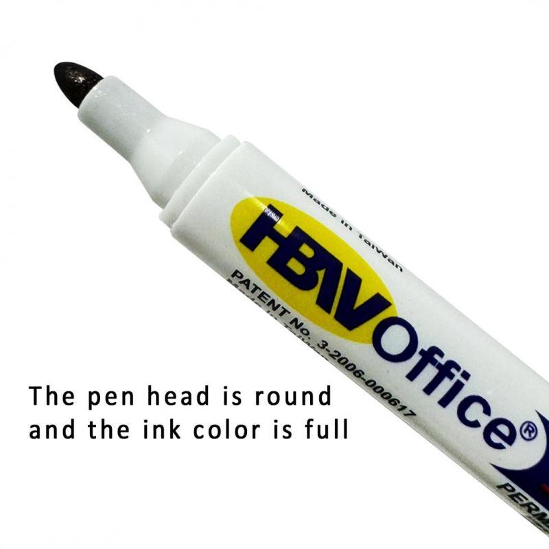 HBW Permanent Marker 12pcs - Fine Touch, Quick Drying, Permanent Marking for Paper, Wood, Glass, and Porcelain
