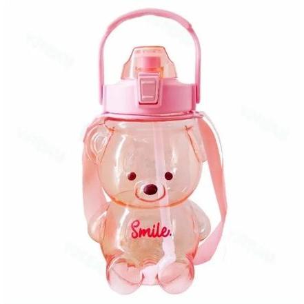 1100ml Cute Bear Water Bottle - Portable Tumbler (21cm Lightweight, Leak-Proof)