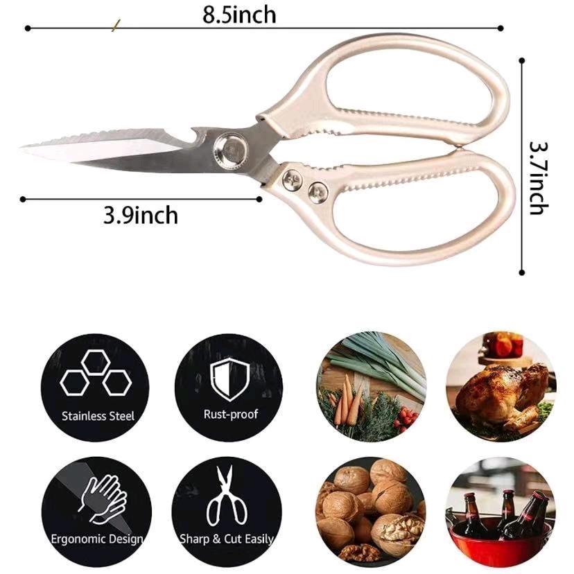 Sk5Japan Tunay na Imported na Gunting sa Kusina mula sa Japan SK5 Bakal 21.5CM Gintong Hawakan Pinakamahusay na Kalidad para sa Buto Steak Manok