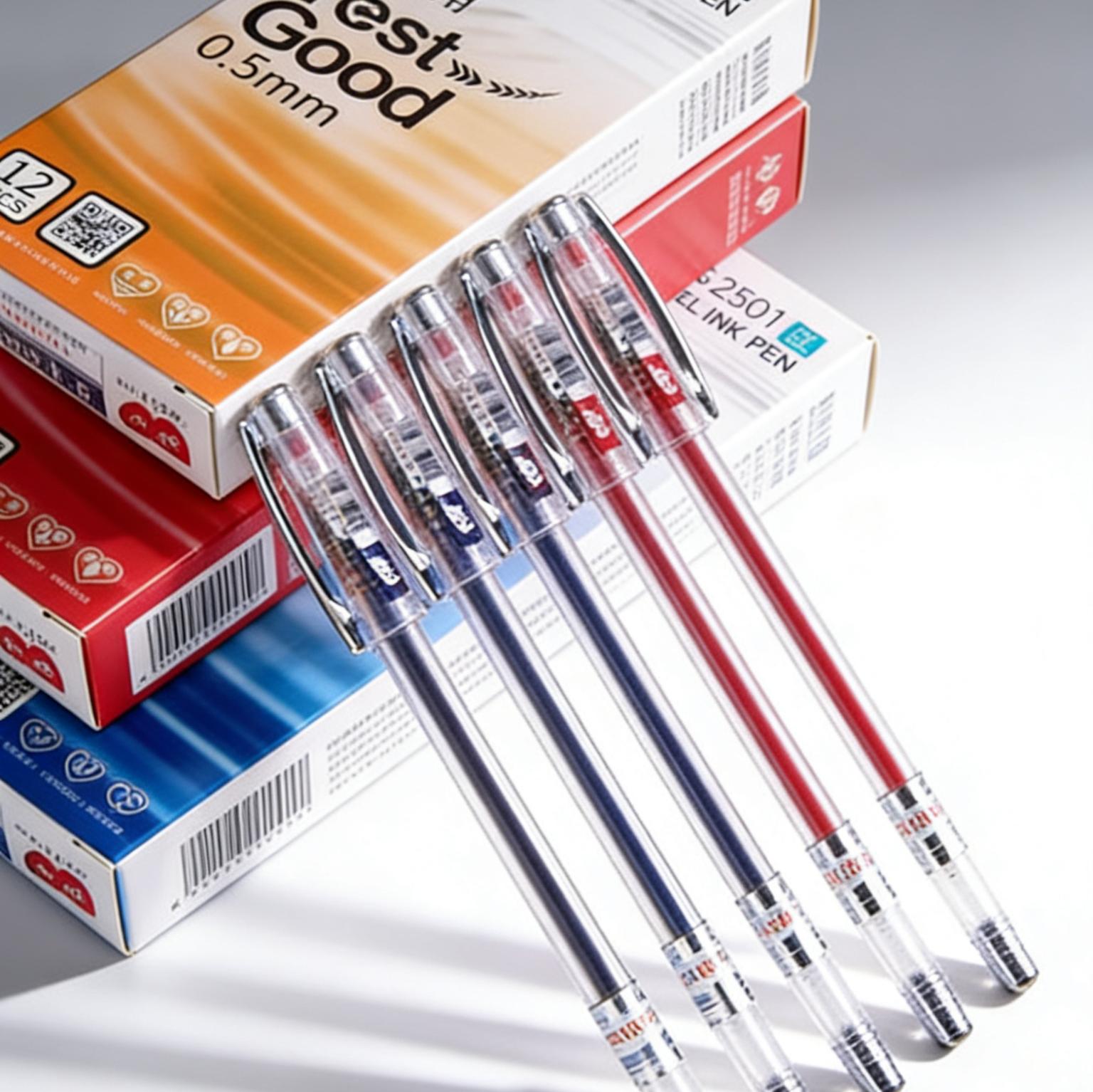 TEST GOOD 0.5mm Gel Pen | Panturok na Makinis na Pagsulat (12 piraso/kahon) | Limitadong Oras na Mainit na Benta– Itim/Asul/Pula para sa Paaralan at Opisina