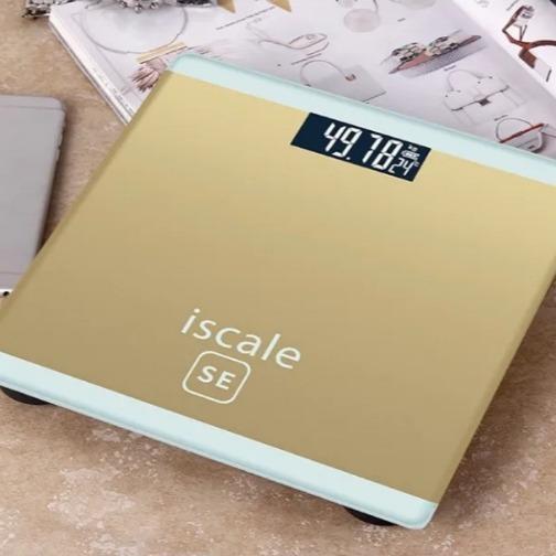 Smilee Iscale – Electronic Weighing Scale with LCD Screen, 180KG Max, Stylish Glass Design