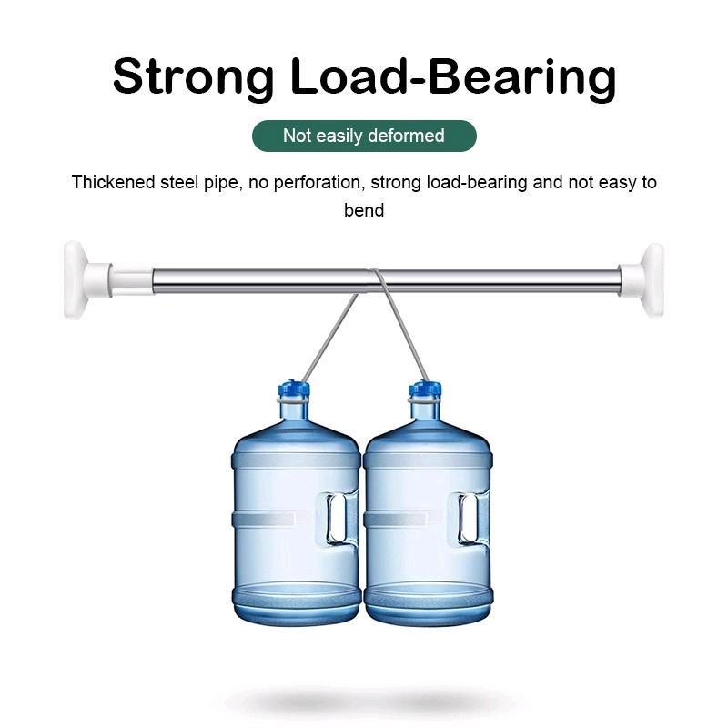 Adjustable Stainlee Steel Curtain Rod Tension Rod - Small Size: 70 to 120cm, Big Size: 110 to 200cm - Stainless, Shower