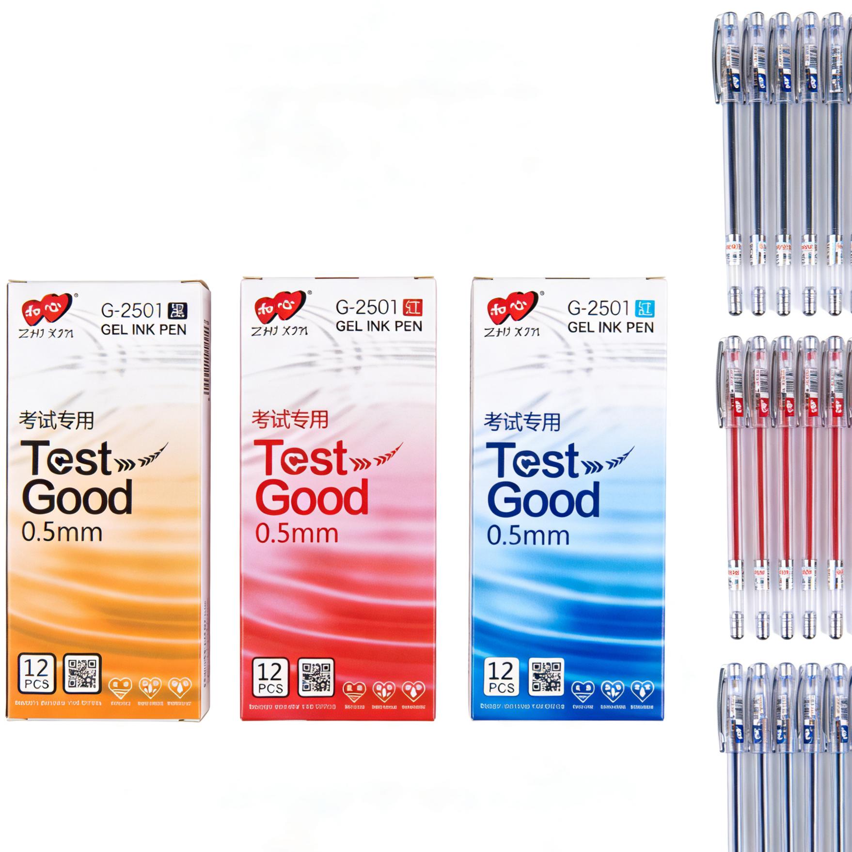 TEST GOOD 0.5mm Gel Pen | Exam-Grade Smooth Writing (12pcs/Box) | Limited Time Hot Sale– Black/Blue/Red for School & Office