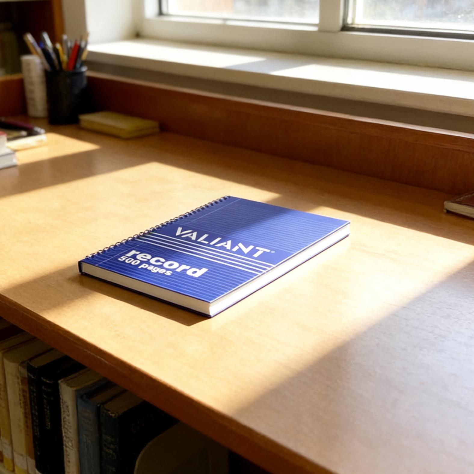 VALIANT Record Book | Premium Hardcover Notebook (200/300/500 Pahina) – Matibay na Kuwaderno sa Opisina at Eskuwelahan