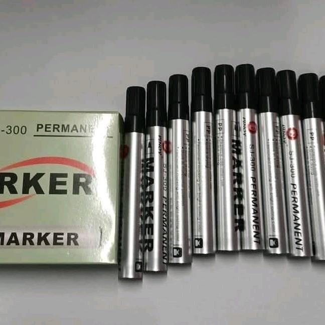 MS-300 Permanent Markers 12-Pack | Ordinary Tip | Black Ink | School/Office Supplies