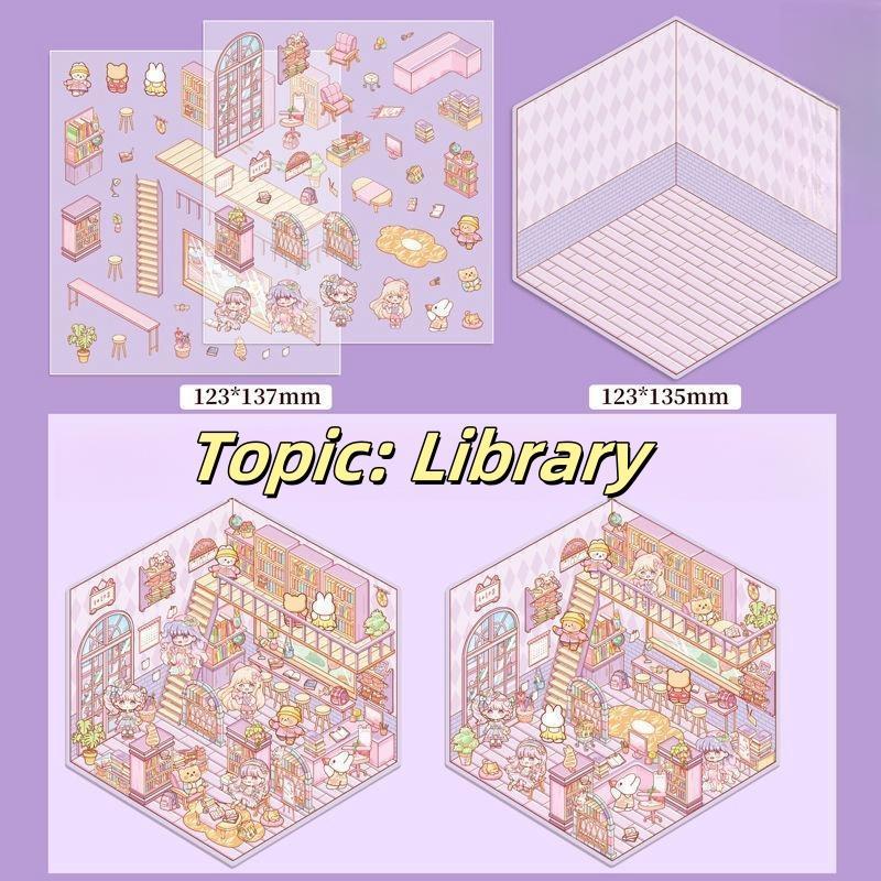 3D Cartoon Stickers Set - Cute Roastery & Canteen Style | Journal & Scrapbook Decor | Waterproof Vinyl Decals
