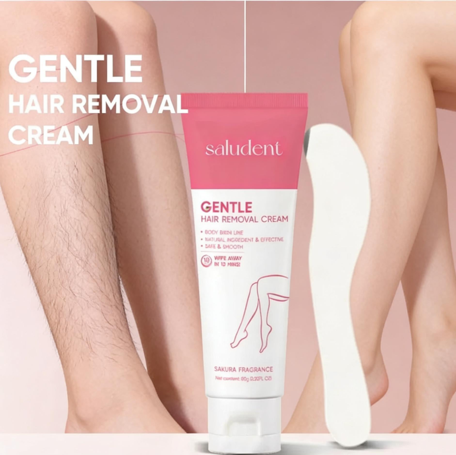 Saludent 2in1 Hair Removal & Aloe Vera Whitening Set (Hair Removal Cream + Whitening Gel) Painless Smooth Skin Brightening Best Seller PH Body Care Gentle Gentle