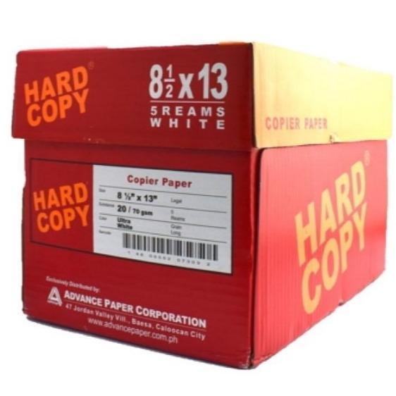 Hard Copy Bond Paper A4 Size 500 Sheets Ultra White 20/70 gsm for Copiers Inkjet Printers Jam Free High Quality Office Stationery