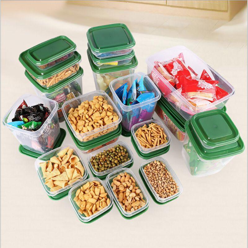 17pcs set refrigerator tupperware kitchen plastic container food storage box