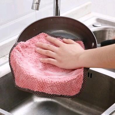 12pcs Kitchen Dish Towel Reusable Absorbent coral velvet cleaning cloth hand towel