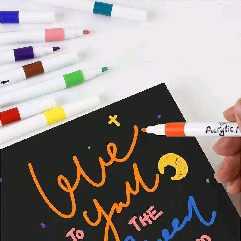 60-Color Acrylic Marker Set for Kids & Artists - Non-Toxic, Washable, Vibrant Colors | Perfect for Drawing, Painting, DIY Crafts (Multi-Surface Use)