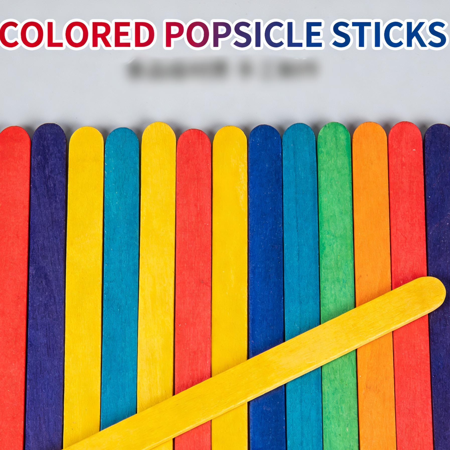 Colorful Popsicle Sticks for DIY Crafts | 1 Pack of Assorted Bright Hues| Rainbow Wooden Craft Sticks