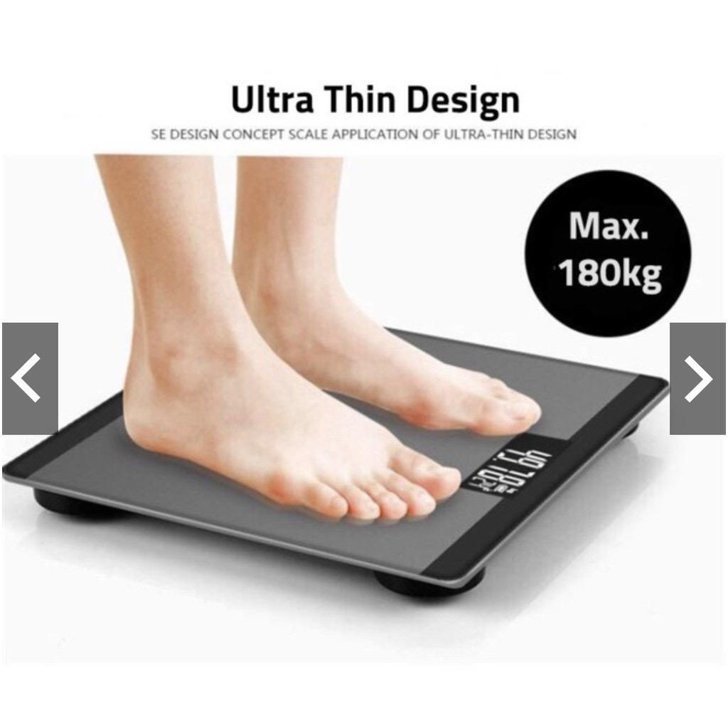 Smilee Iscale – Electronic Weighing Scale with LCD Screen, 180KG Max, Stylish Glass Design