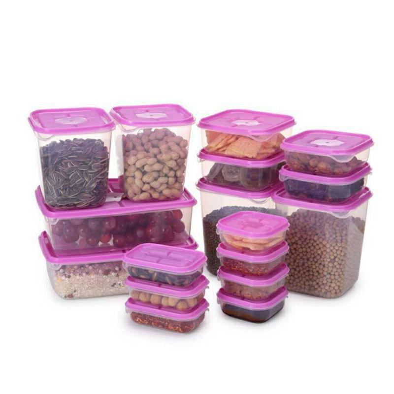 （17pcs/set） refrigerator kitchen plastic container food storage box