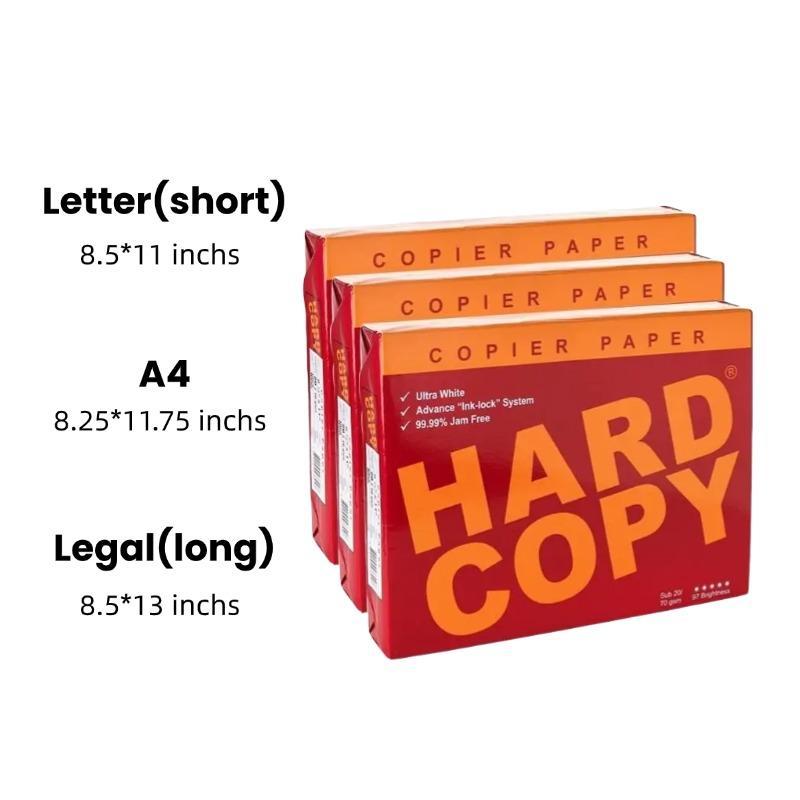 Hard Copy Bond Paper A4 Size 500 Sheets Ultra White 20/70 gsm para sa mga Copier at Inkjet Printer na Jam Free, Mataas na Kalidad ng Office Stationery