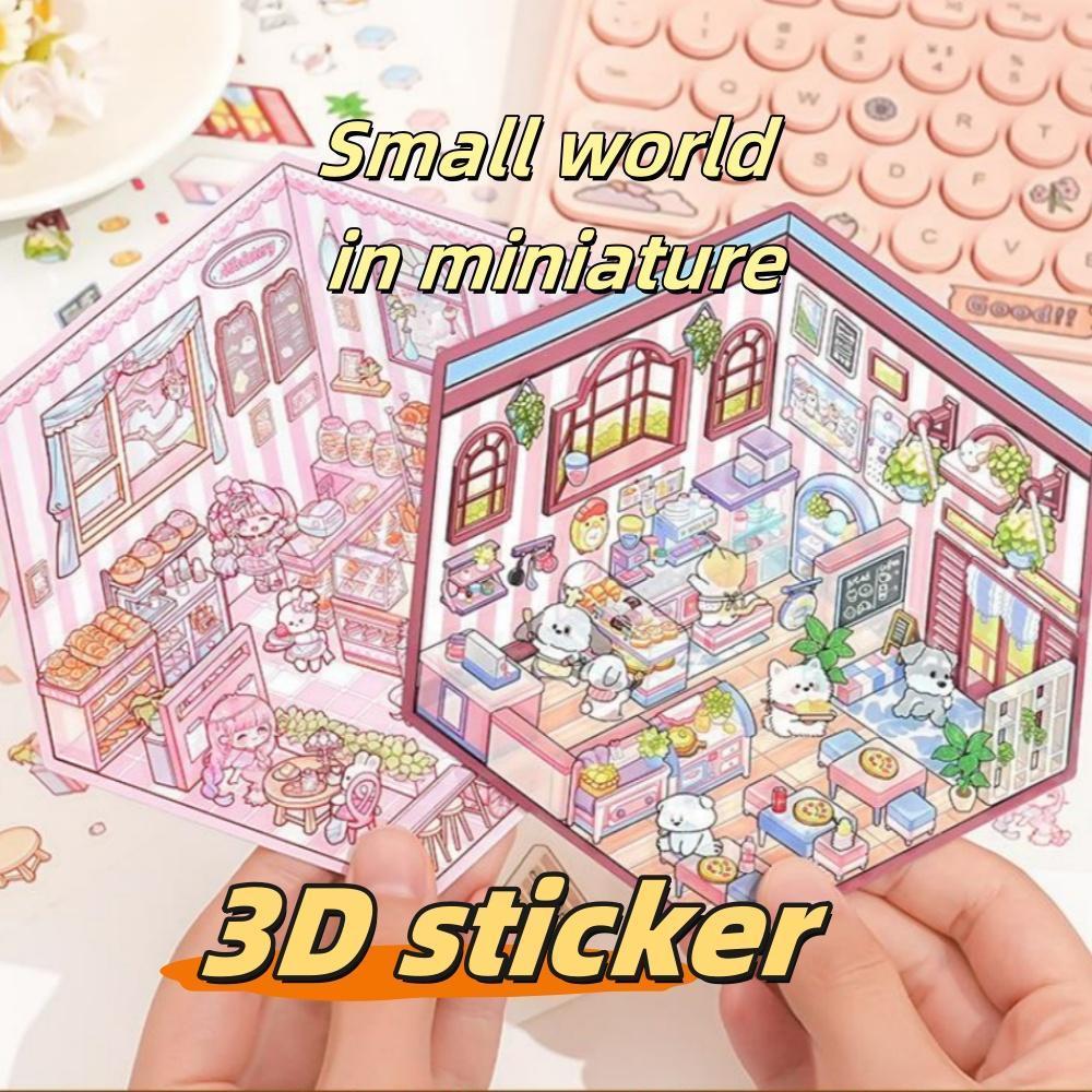 3D Cartoon Stickers Set - Cute Roastery & Canteen Style | Journal & Scrapbook Decor | Waterproof Vinyl Decals