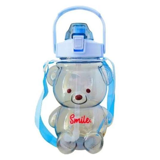 1100ml Cute Bear Water Bottle - Portable Tumbler (21cm Lightweight, Leak-Proof)