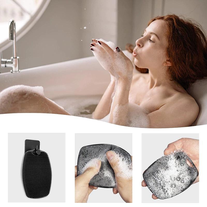 Silicone Bath Brush | Painless Bath Massage & Exfoliation Tool | Back Scrubber for Shower & Bath | Skin Care & Cleansing