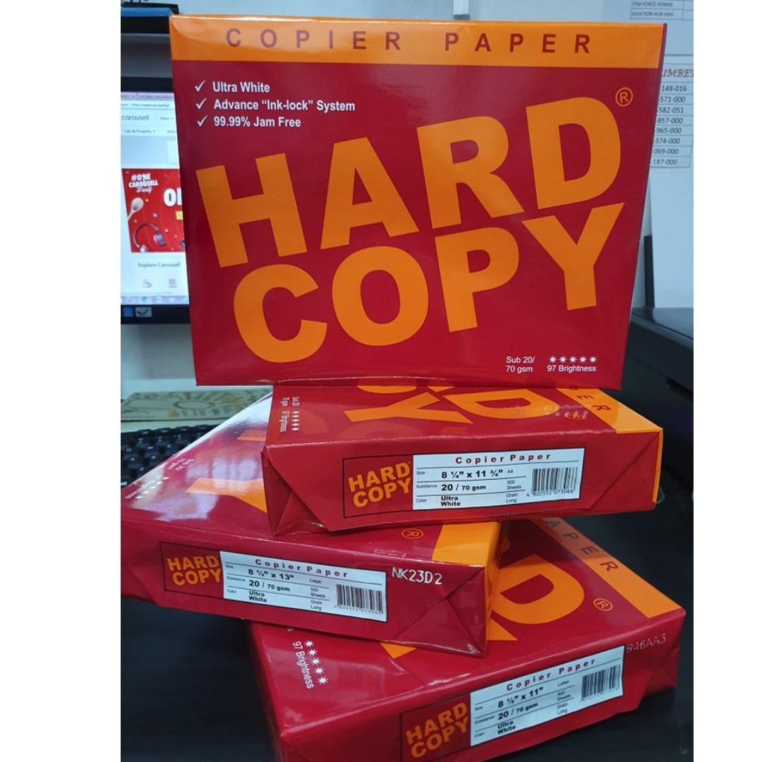 Hard Copy Bond Paper A4 Size 500 Sheets Ultra White 20/70 gsm para sa mga Copier at Inkjet Printer na Jam Free, Mataas na Kalidad ng Office Stationery