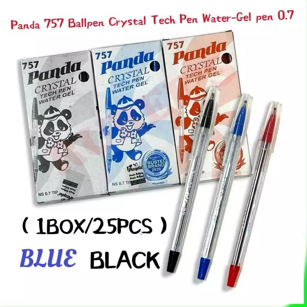 [COD] Orihinal na Panda 757 Crystal Water Gel Ballpen 0.7mm ✅ 25/12pcs bawat Kahon - Makinis Isulat, De-kalidad para sa Paaralan at Opisina