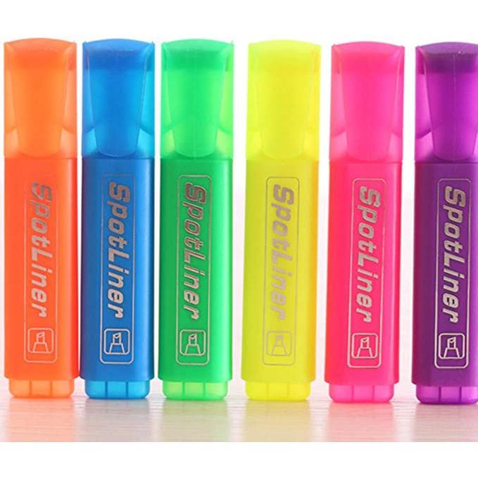 4-PCS Per Pack--3/6pack Set Highlighters Oblique Spotliner Text Marker Pens for Doodle School Office Supplies