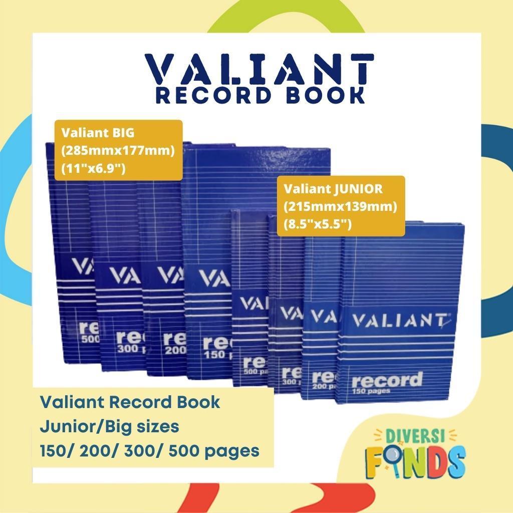 VALIANT RECORD BOOK STANDARD SIZE AVAILABLE 150PAGES, 200PAGES, 300PAGES, 500PAGET
