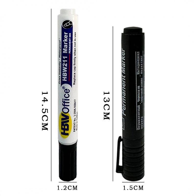 HBW Permanent Marker 12pcs - Fine Touch, Quick Drying, Permanent Marking for Paper, Wood, Glass, and Porcelain