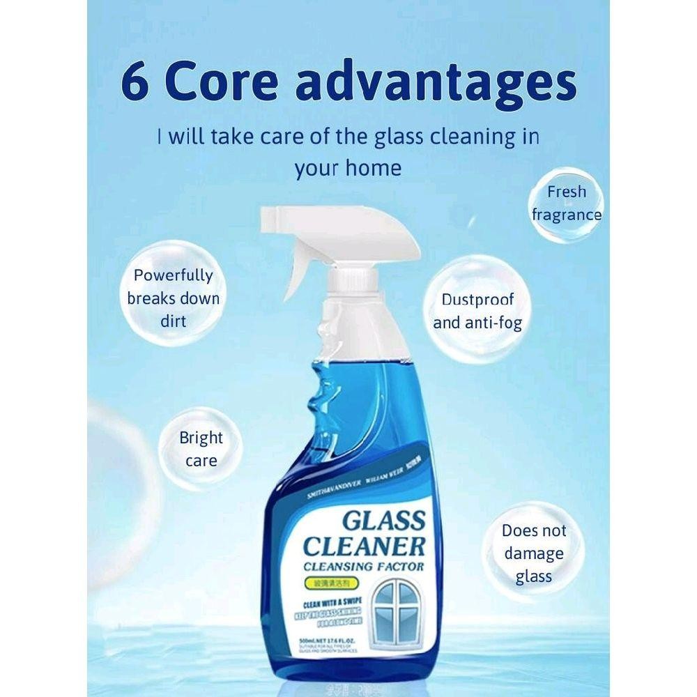 【BUY 1 TAKE 2】500ML Glass Cleaner For Windows Bathroom Mirrors Glass Cleaner