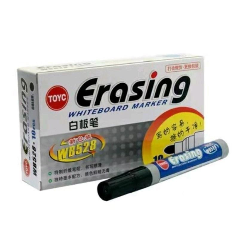 10pcs/1-box Whiteboard Marker Erasing Whiteboard Markers Black Ink Writing